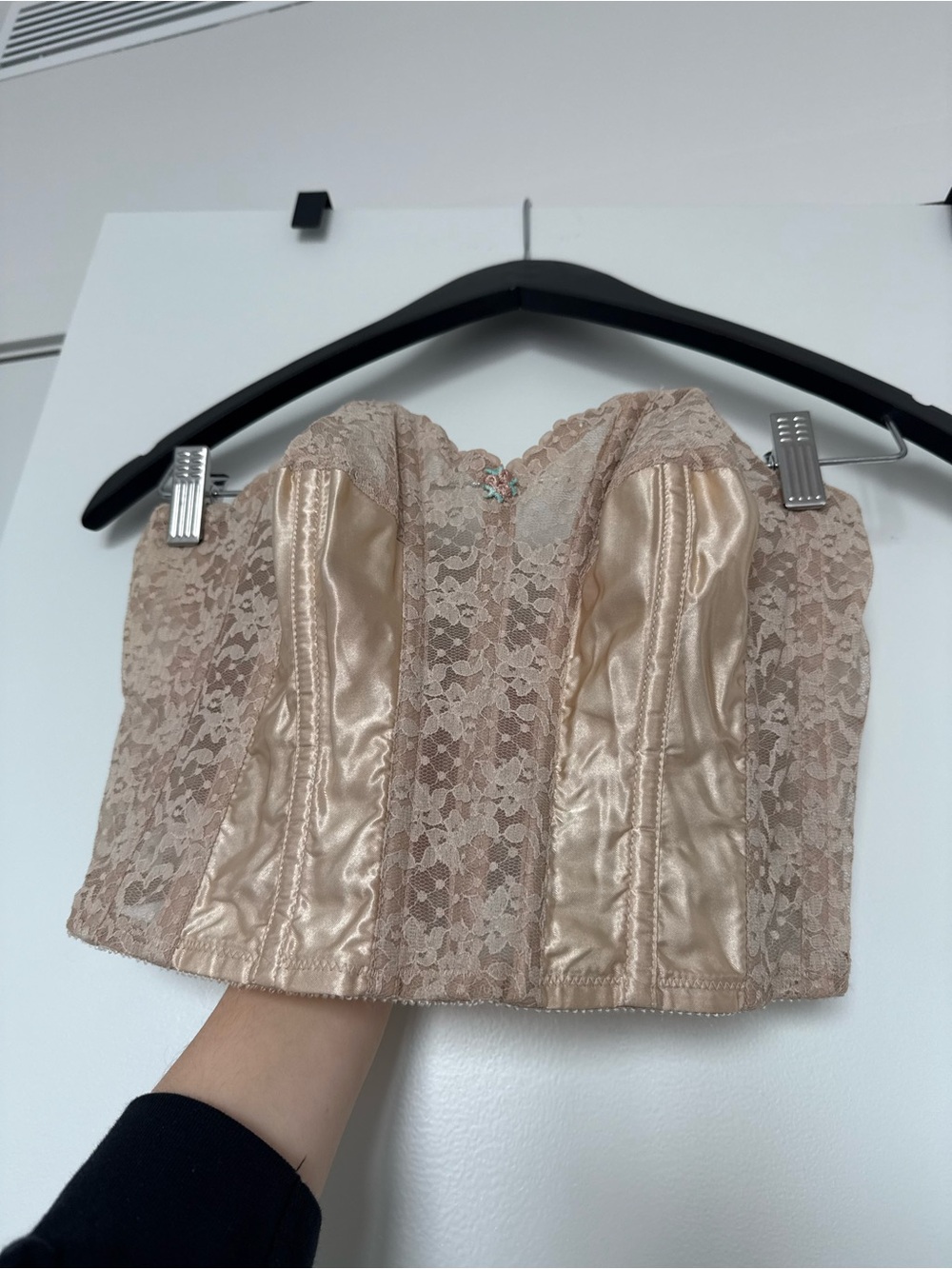 Lady Marlene Strapless Lace Bustier Top - Blush Beige